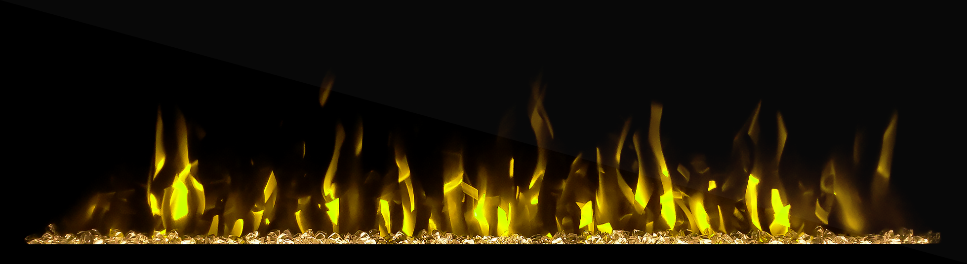 Elektrische sfeerhaard cinewall FLAME 60″ inch – 152 cm yellow