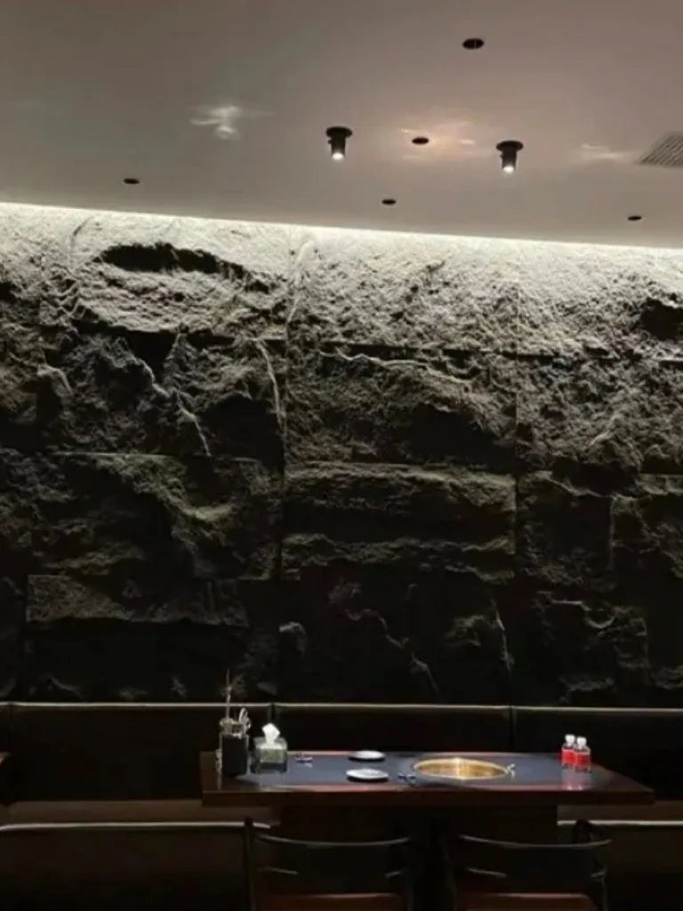 STEEN WANDPANEEL ZWART 120 CM X 60 CM