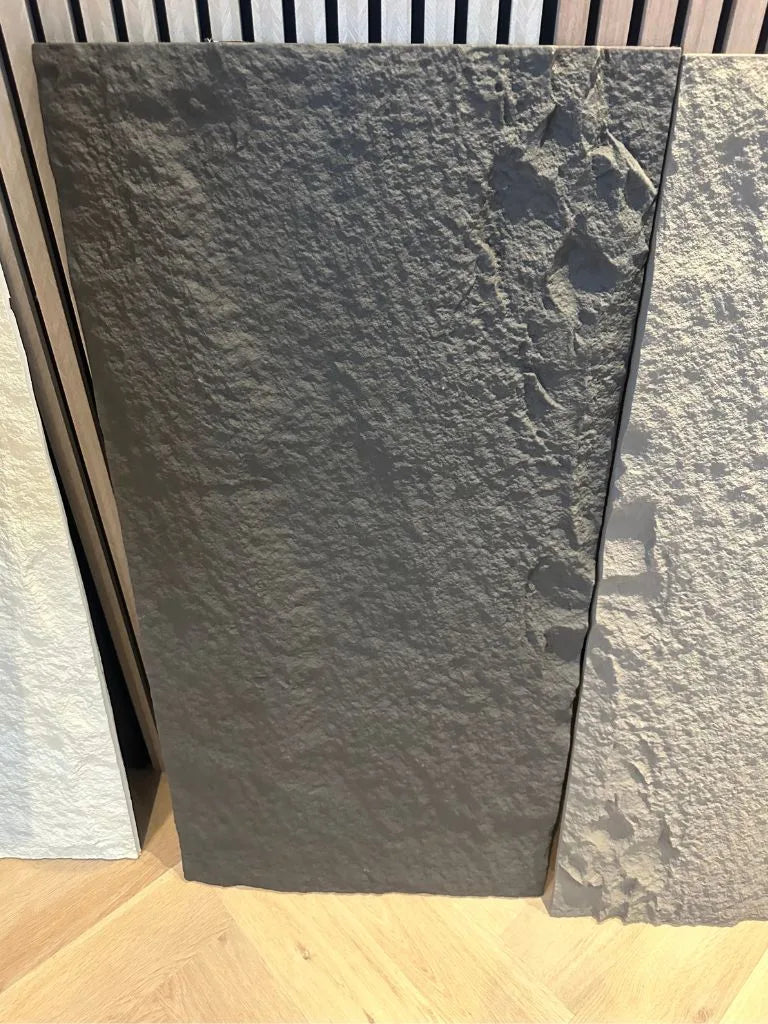 STEEN WANDPANEEL DONKER GRIJS 120 CM X 60 CM