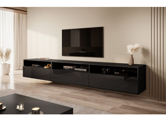 TV-Meubel FRESCO - Zwart - 270 cm