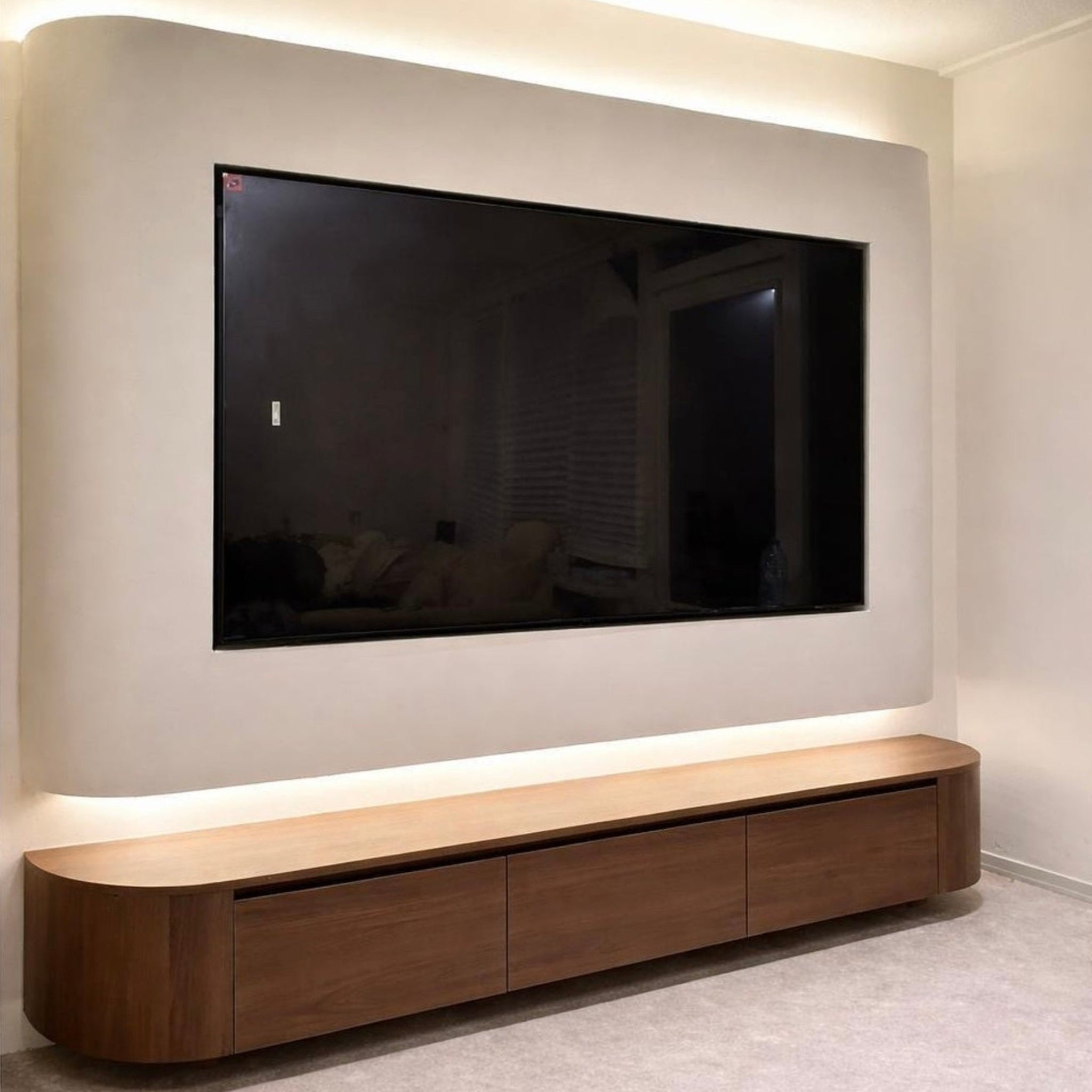 Japandi Tv Meubel Zwevend | Walnoot