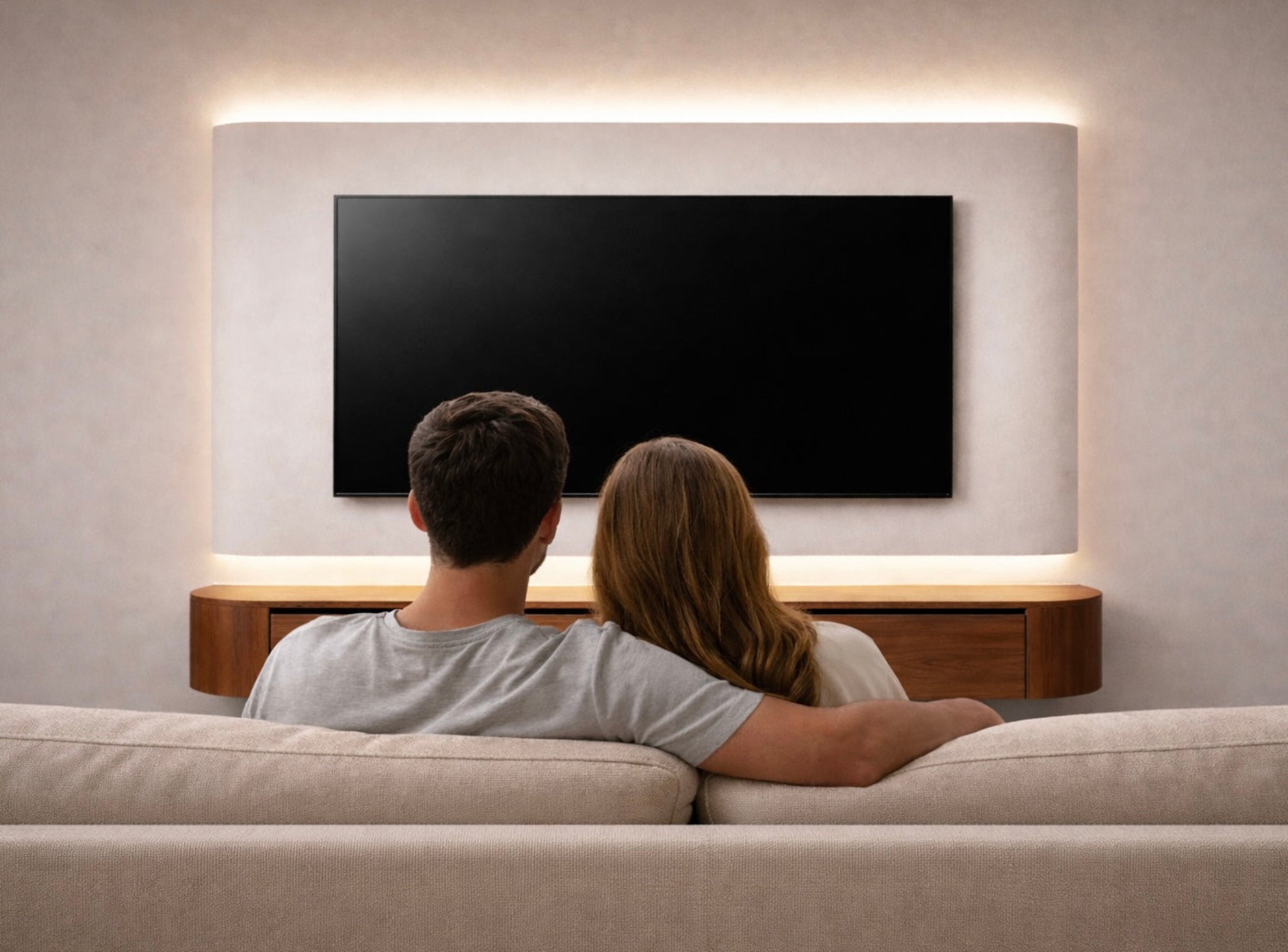 Japandi Tv Meubel Zwevend | Walnoot