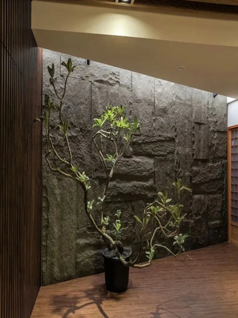 STEEN WANDPANEEL ZWART 120 CM X 60 CM