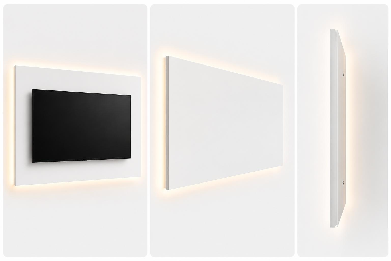 Tv-decorplaat mat wit 200cm x 122cm