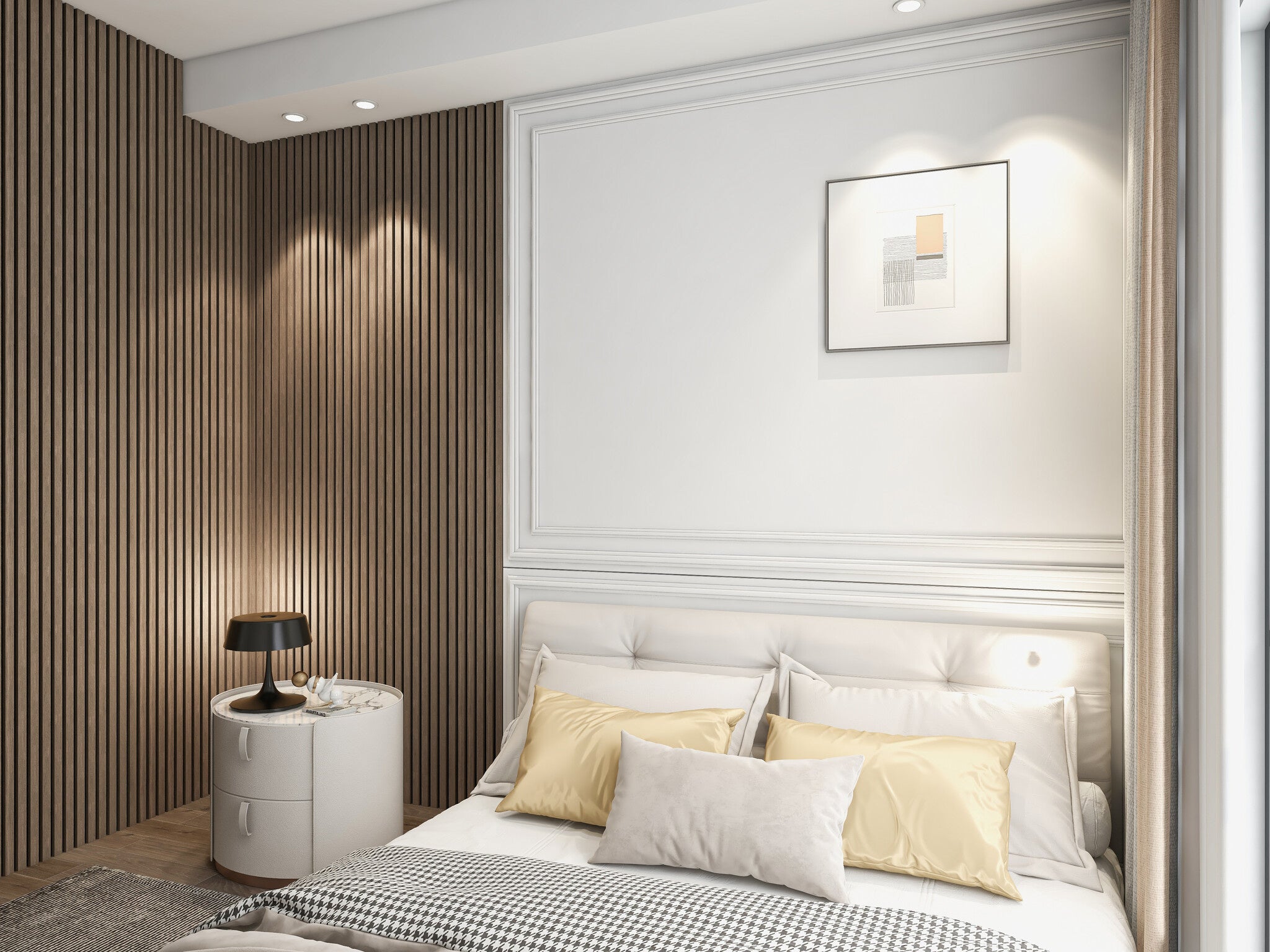 Akoestische Wandpanelen livilo-akupanel-eiken-mokka-270-x-60-cm-lattenwand