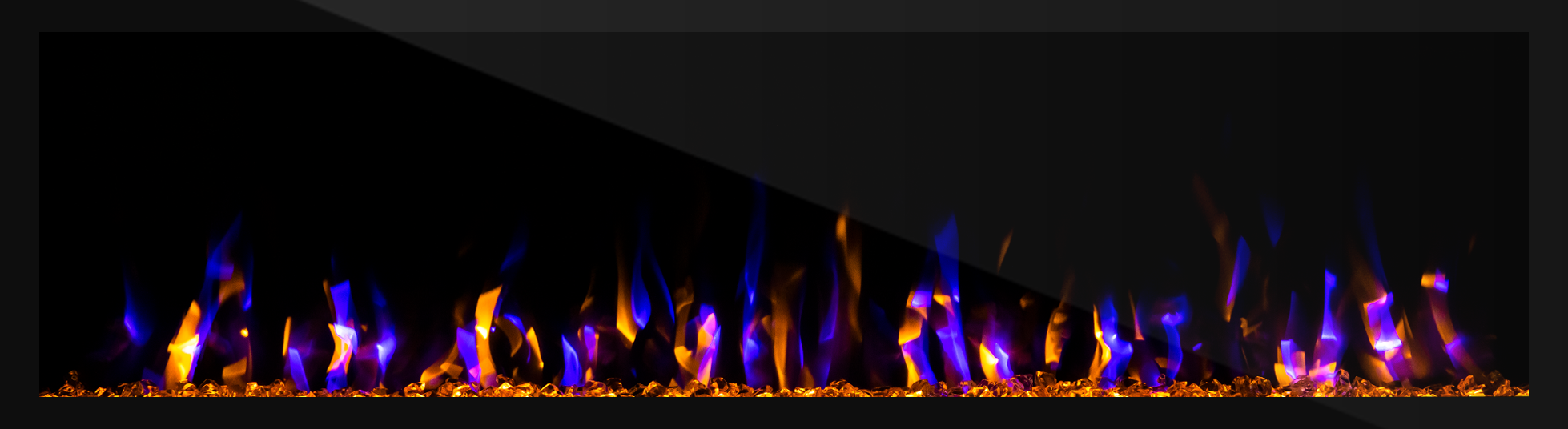 Elektrische Sfeerhaard FLAME PRO 100 – 254 cm, Plug-in, Multi-Color LED en Verwarmend blue yellow fire