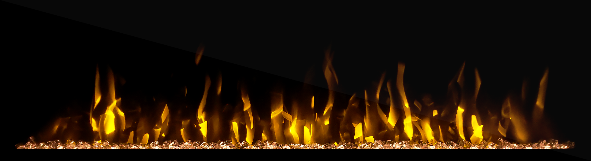 Elektrische Sfeerhaard FLAME PRO 100 – 254 cm, Plug-in, Multi-Color LED en Verwarmend yellow fire