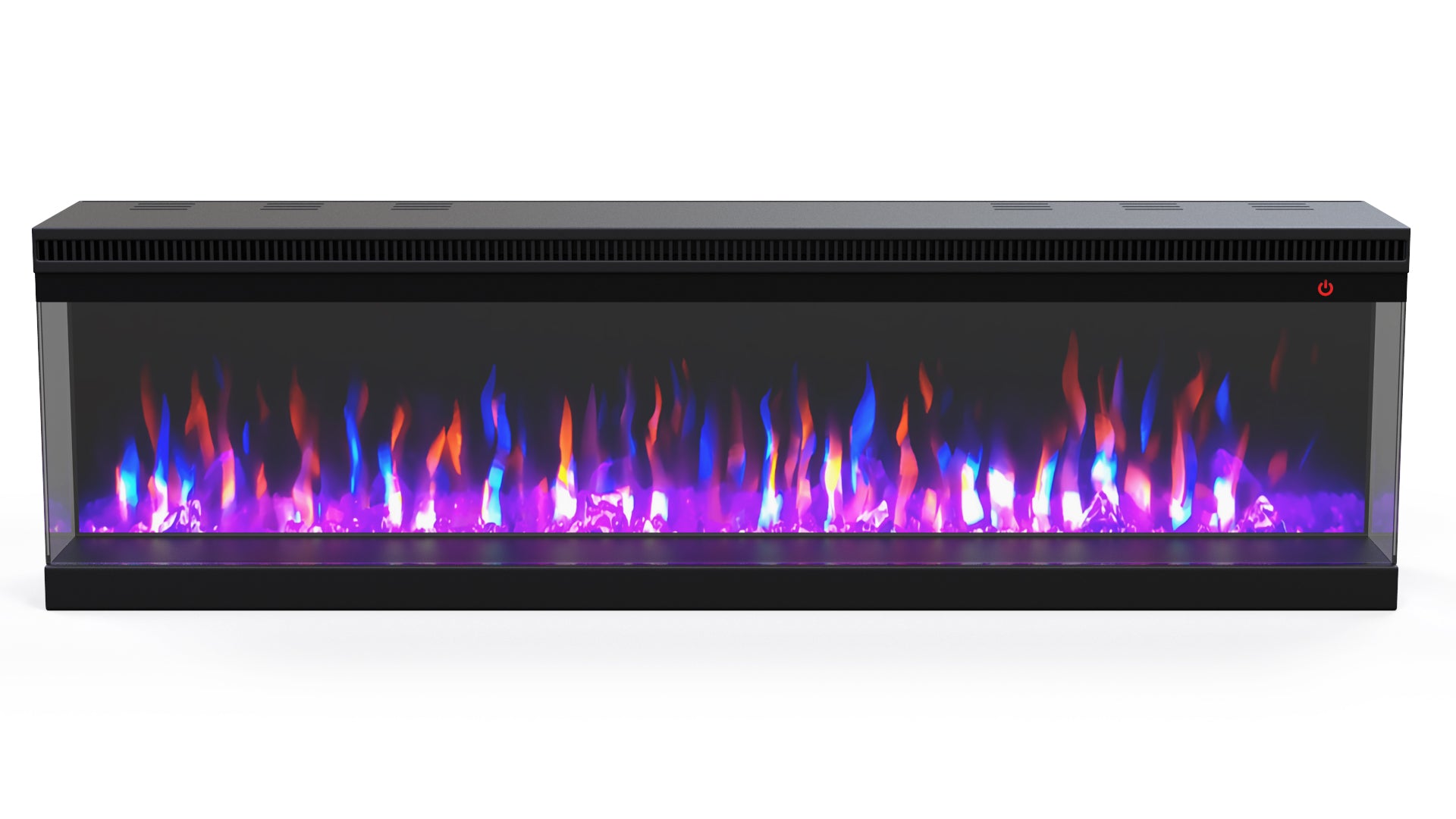 Elektrische sfeerhaard 3-zijdig NERO 72″ inch – 182 cm red blue