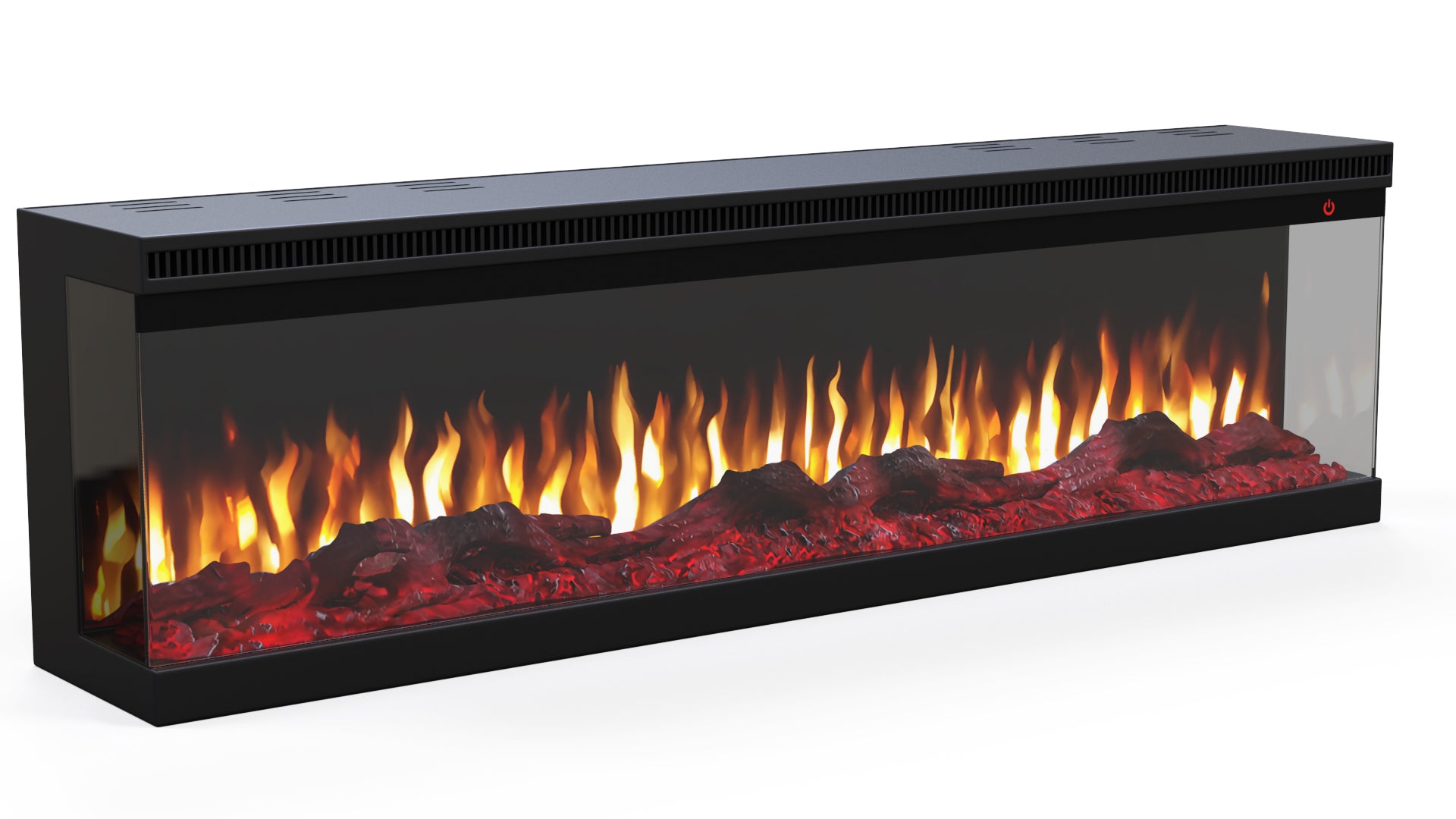 Elektrische sfeerhaard 3-zijdig NERO 72″ inch – 182 cm yellow fire