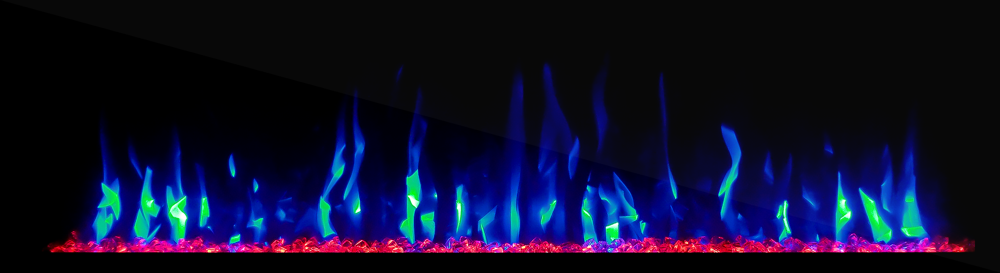 Elektrische sfeerhaard cinewall FLAME 60″ inch – 152 cm blue red