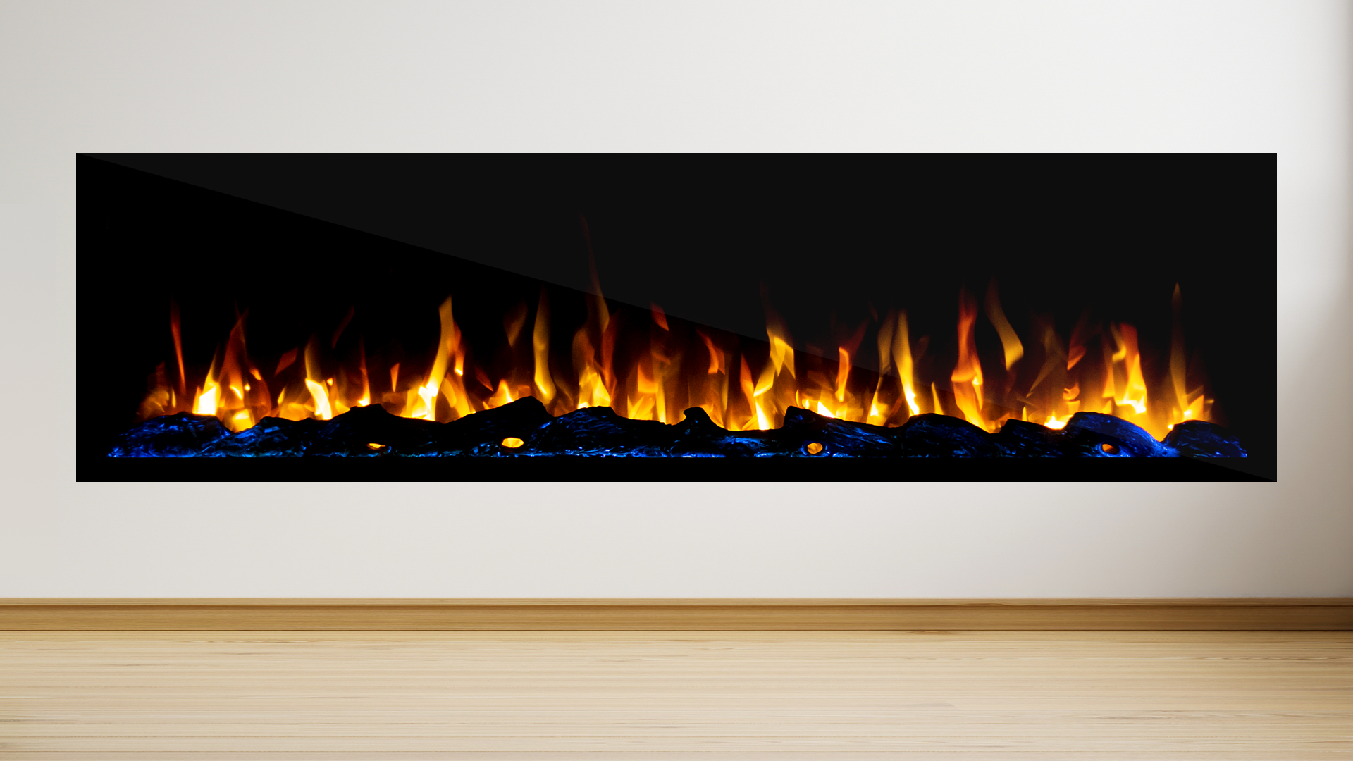 Elektrische sfeerhaard cinewall FLAME 65″ inch – 165 cm yellow