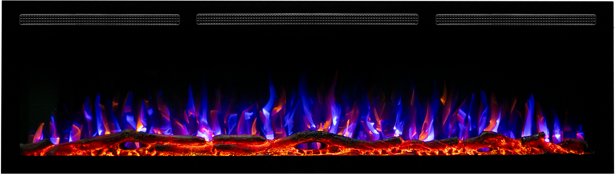 Elektrische sfeerhaard cinewall FLAME PRO 72″ inch – 182 cm blue red