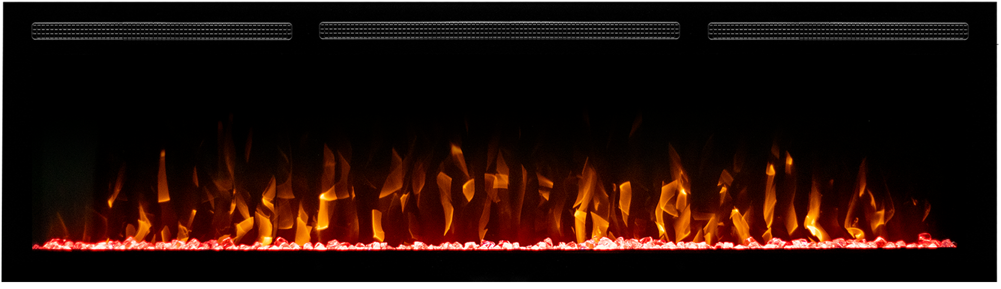 Elektrische sfeerhaard cinewall FLAME PRO 72″ inch – 182 cm glass red