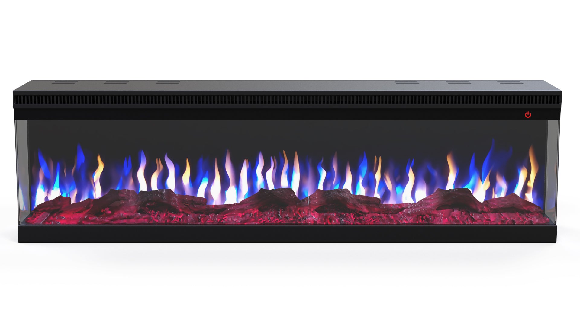 NERO 165 cm – 3-Zijdige Elektrische Sfeerhaard voor Cinewall crystel  flame effects