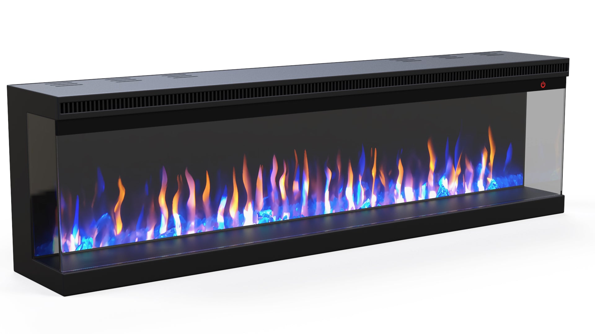 NERO 165 cm – 3-Zijdige Elektrische Sfeerhaard voor Cinewall yellow blue