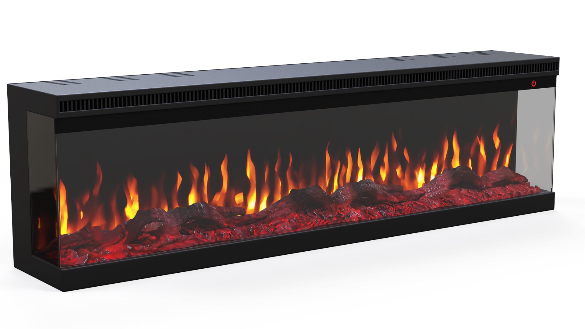 Elektrische sfeerhaard 3-zijdig NERO 100″ inch – 254 cm