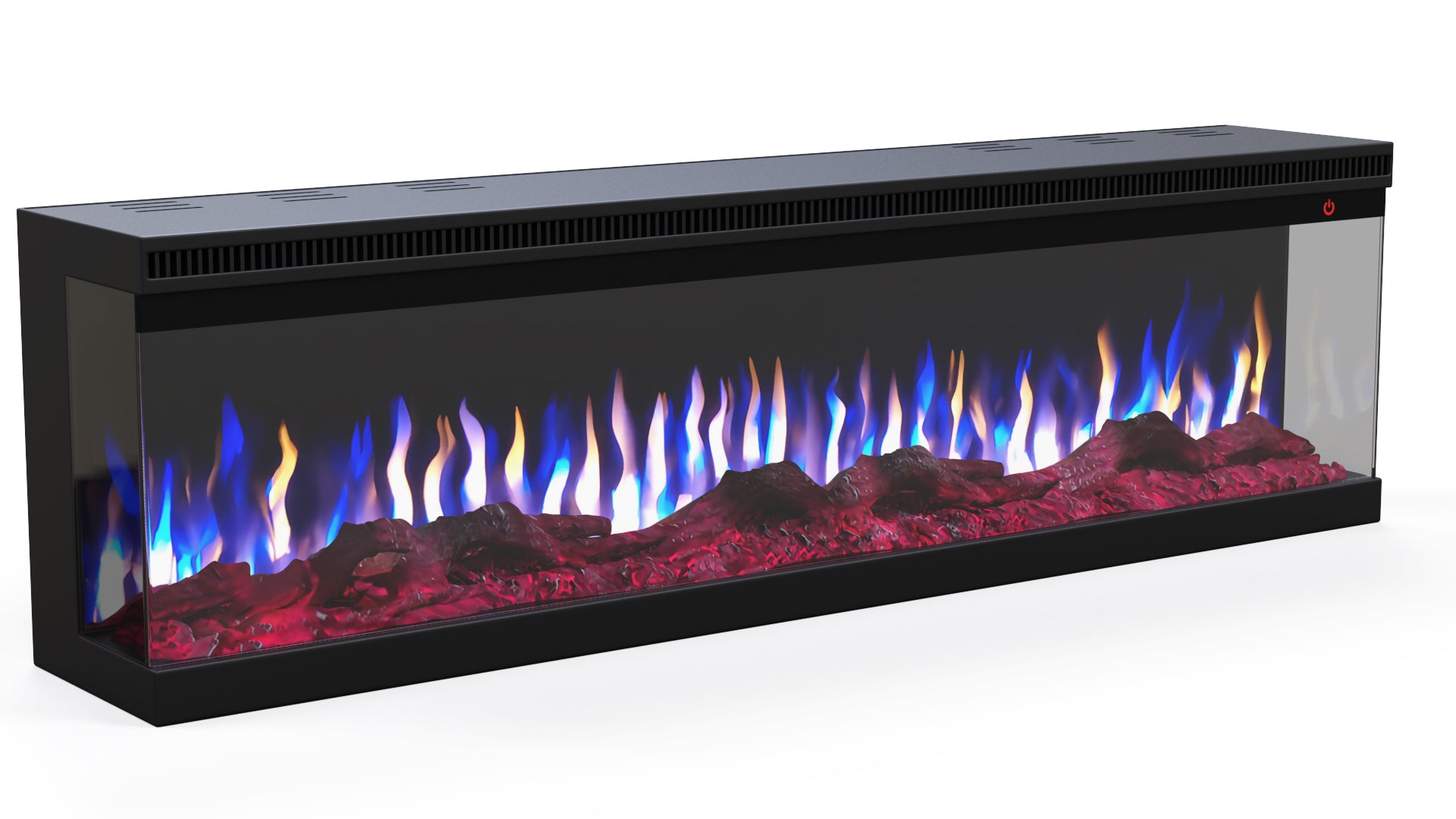 Elektrische sfeerhaard 3-zijdig NERO 100″ inch – 254 cm