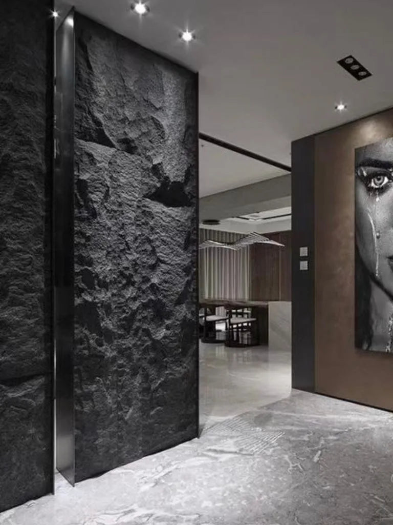 STEEN WANDPANEEL ZWART 120 CM X 60 CM