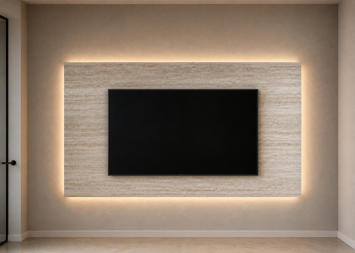 TV-Decorplaat Travertine L200cm x H122cm x D 5 mm