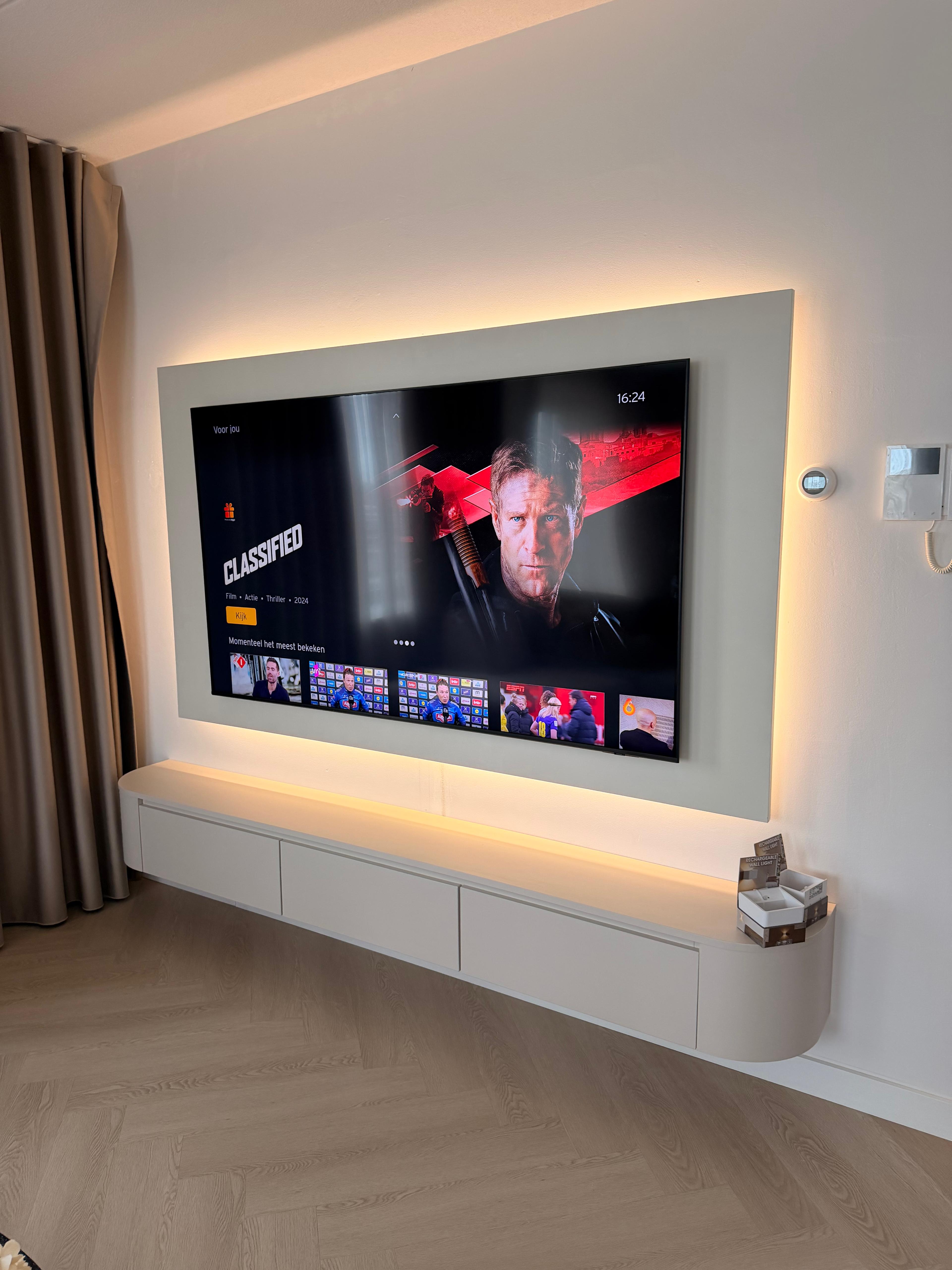 Tv-decorplaat beige 200cm x 122cm