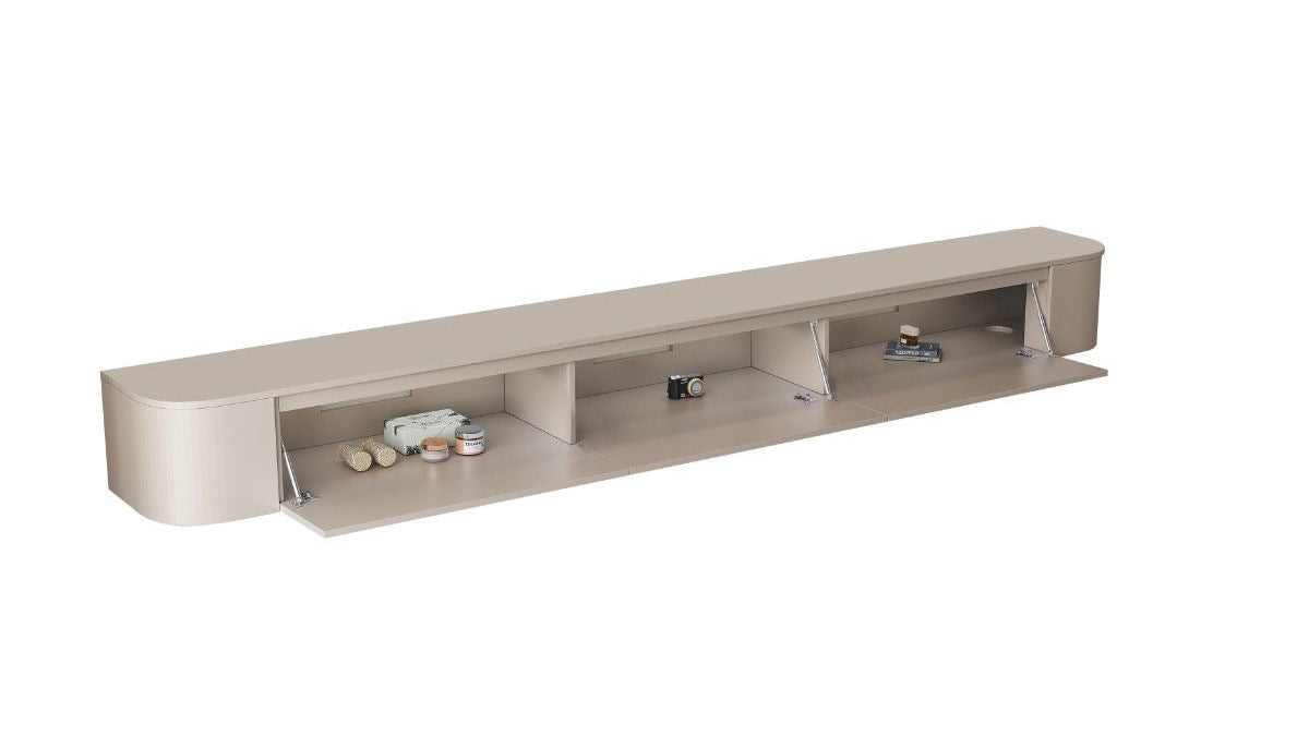 Japandi Tv Meubel Zwevend | Beige