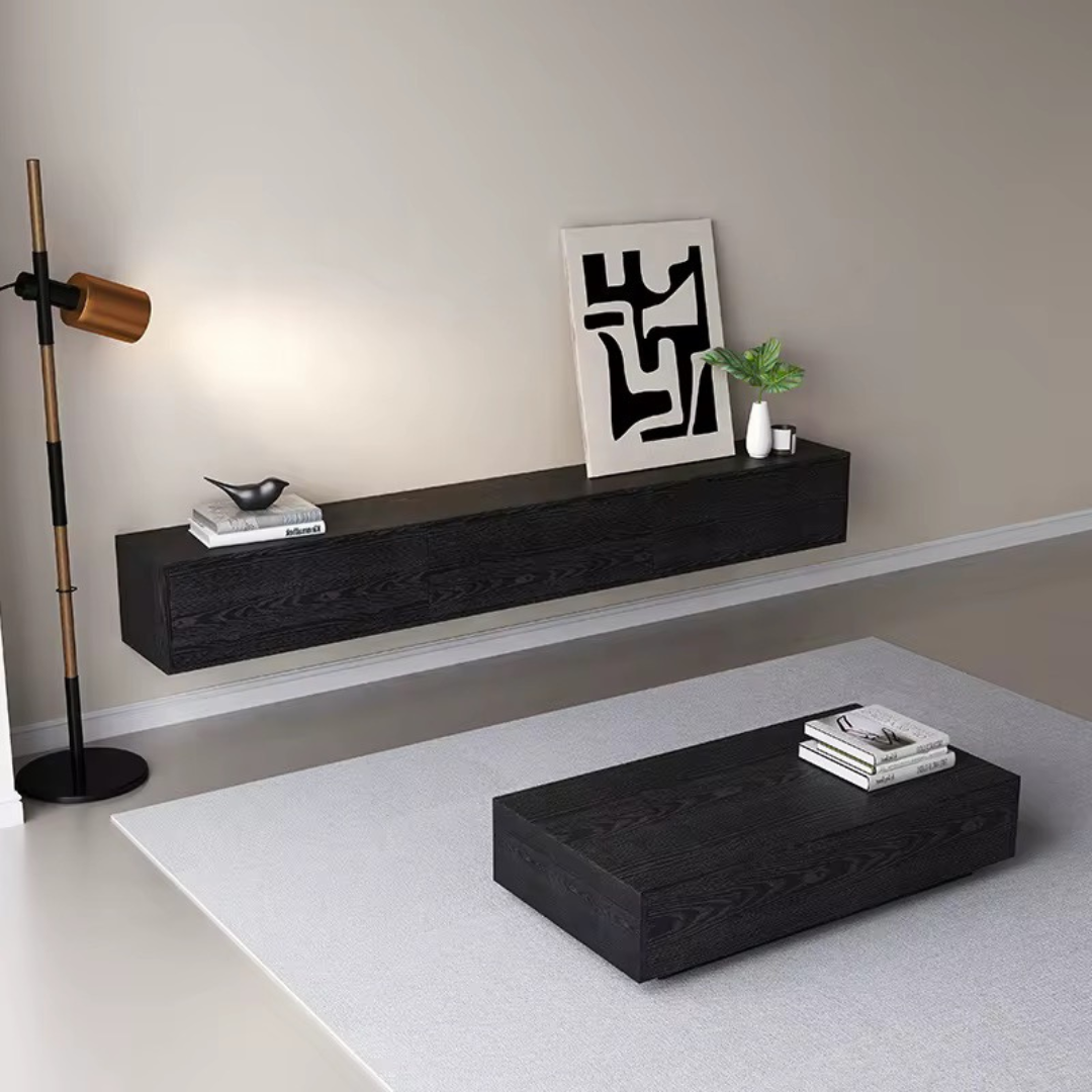 japandi TV meubel japandi zwevend matte zwartja